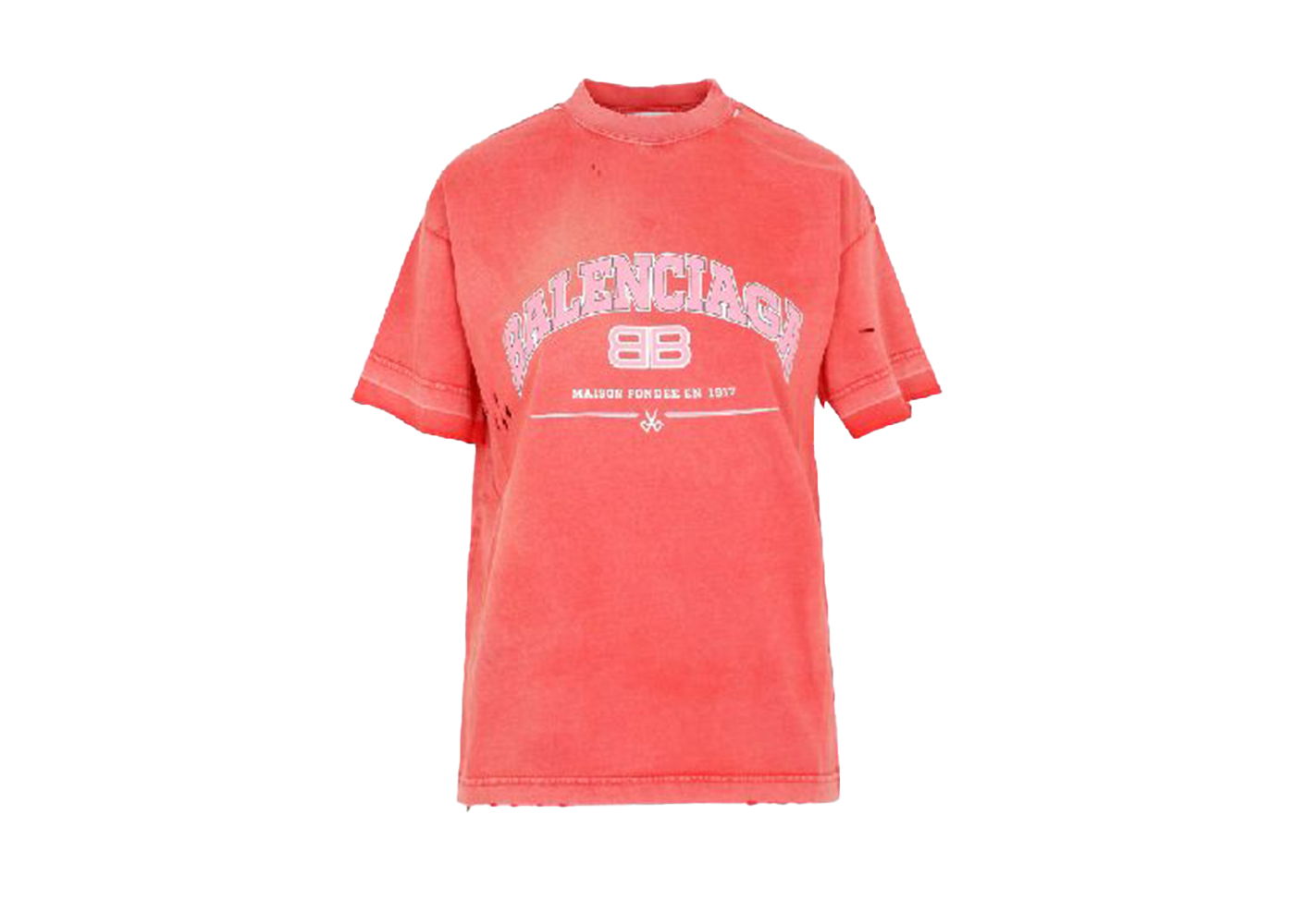 T-shirt Balenciaga Maison Medium Fit T-shirt Rød | 612965TLVJ16441, 0