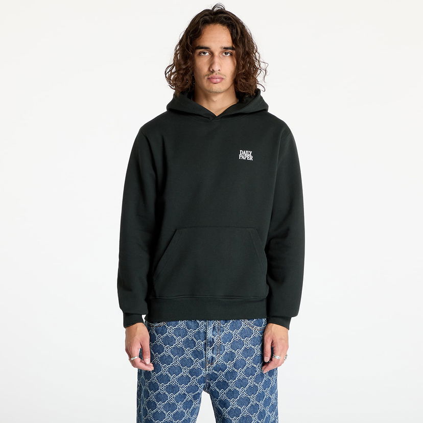 Sweatshirt DAILY PAPER Smoothie Hoodie Jet Black Sort | 2421047