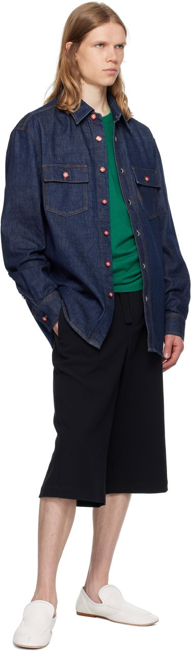 Skjorte Casablanca Casablanca Logo Embroidery Denim Shirt Blå | MPF25-SH-189-01, 3