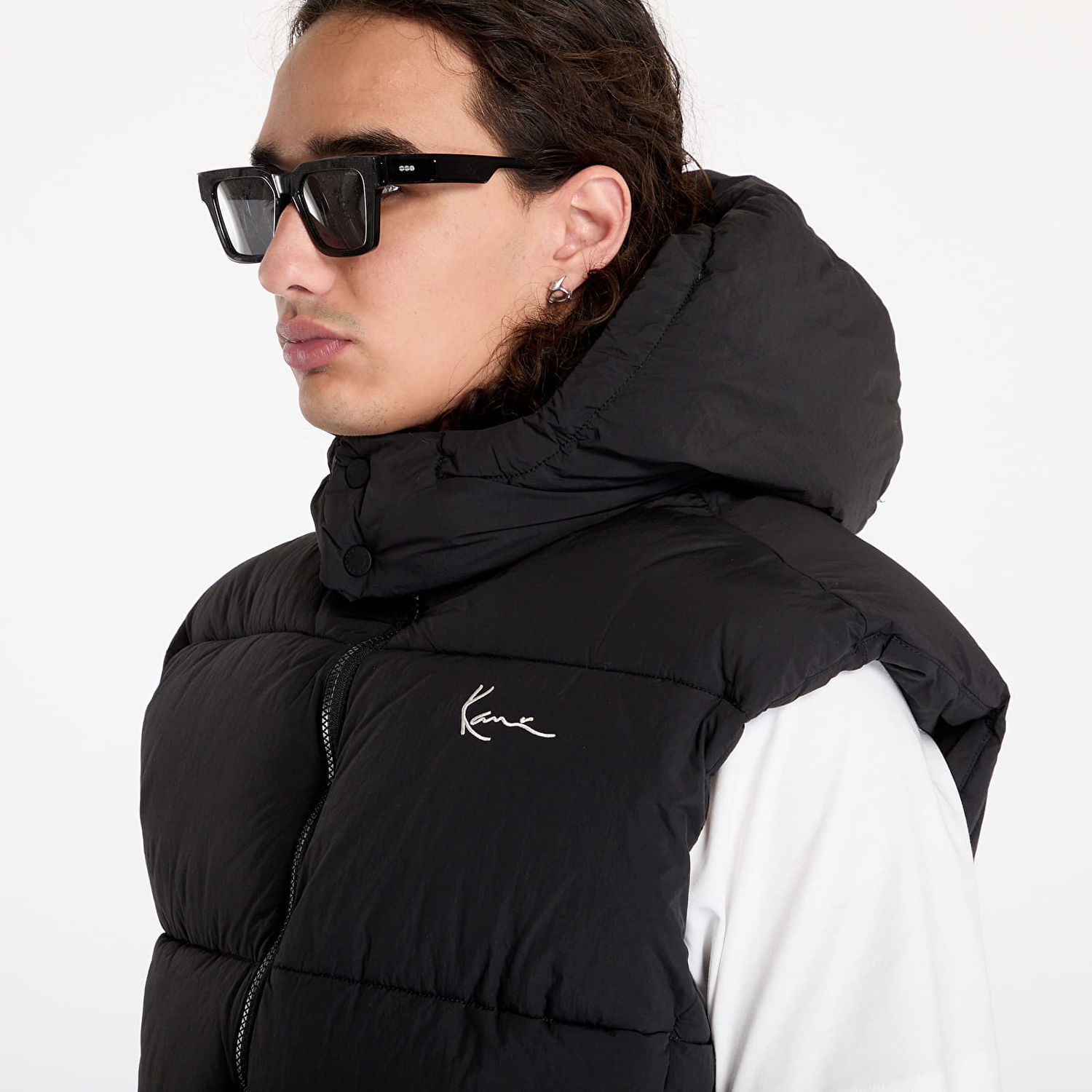 Vest Karl Kani Small Signature Puffer Vest Black S Sort | 60720004, 1