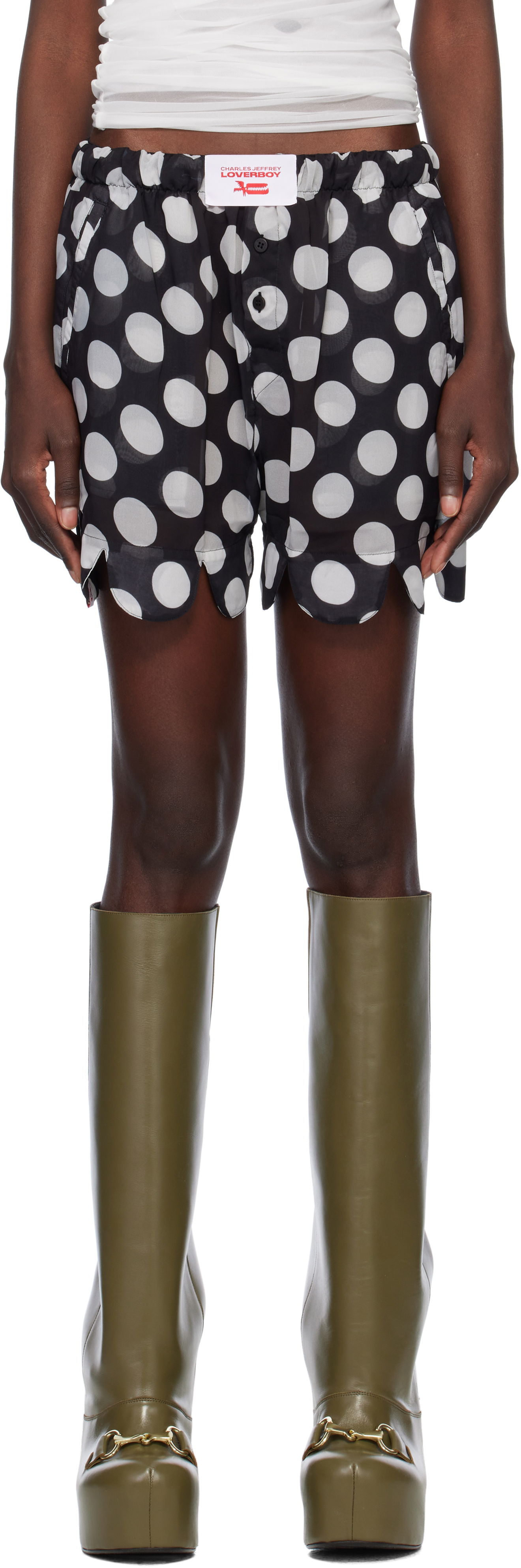 Boksere Charles Jeffrey Loverboy Charles Jeffrey LOVERBOY Scalloped Boxer Shorts Sort | 54030401, 0