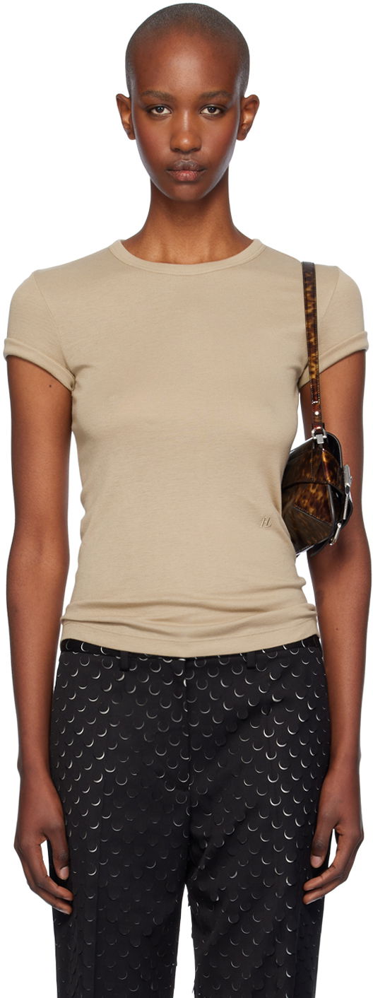 T-shirt Helmut Lang Helmut Lang Shrunken T-Shirt Beige | O01HW515