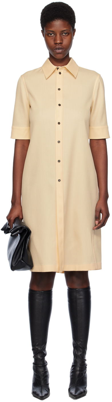 Kjole Jil Sander Stripe Dress Beige | J04DL0002_J40003