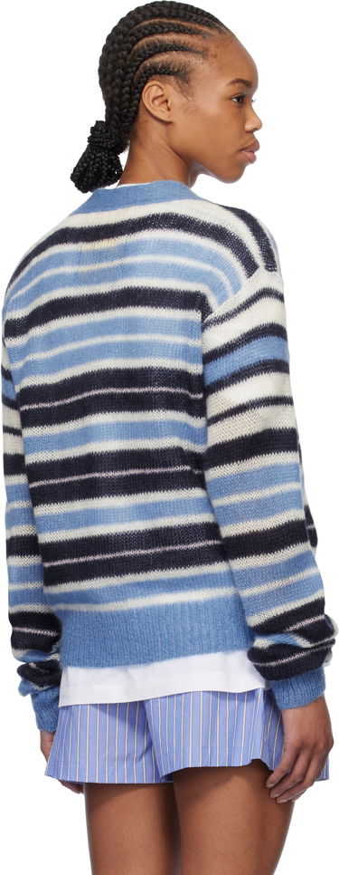 Sweater Marni Marni Striped Mohair Cardigan Blå | CDMD0388Q0 UFU178, 2