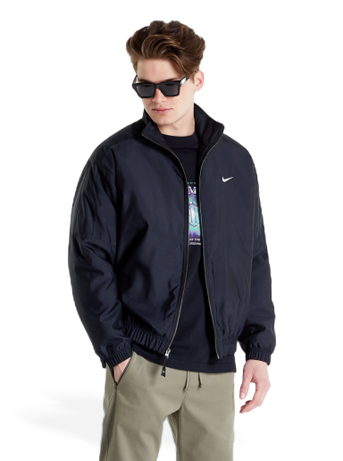 Bomberjakke Nike Sportswear Solo Swoosh Satin Bomber Sort | DN1266-011