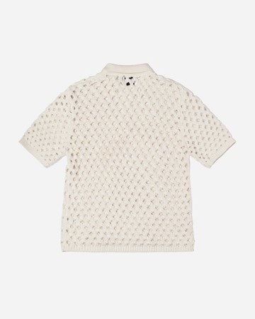 Polo skjorte Stüssy Big Mesh Polo Tee Hvid | 117178-1012, 1