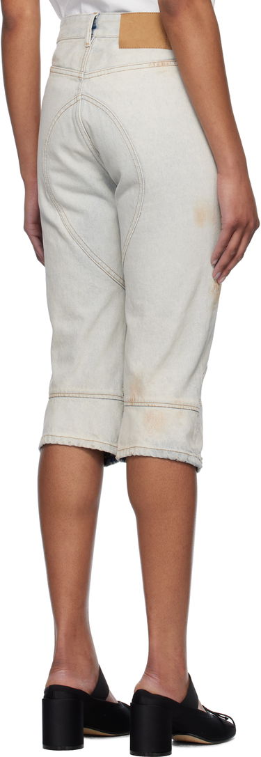 Shorts Maison Margiela MM6 Maison Margiela Panel Sprayed Capri Denim Shorts Blå | S52MU0130 M30018, 2
