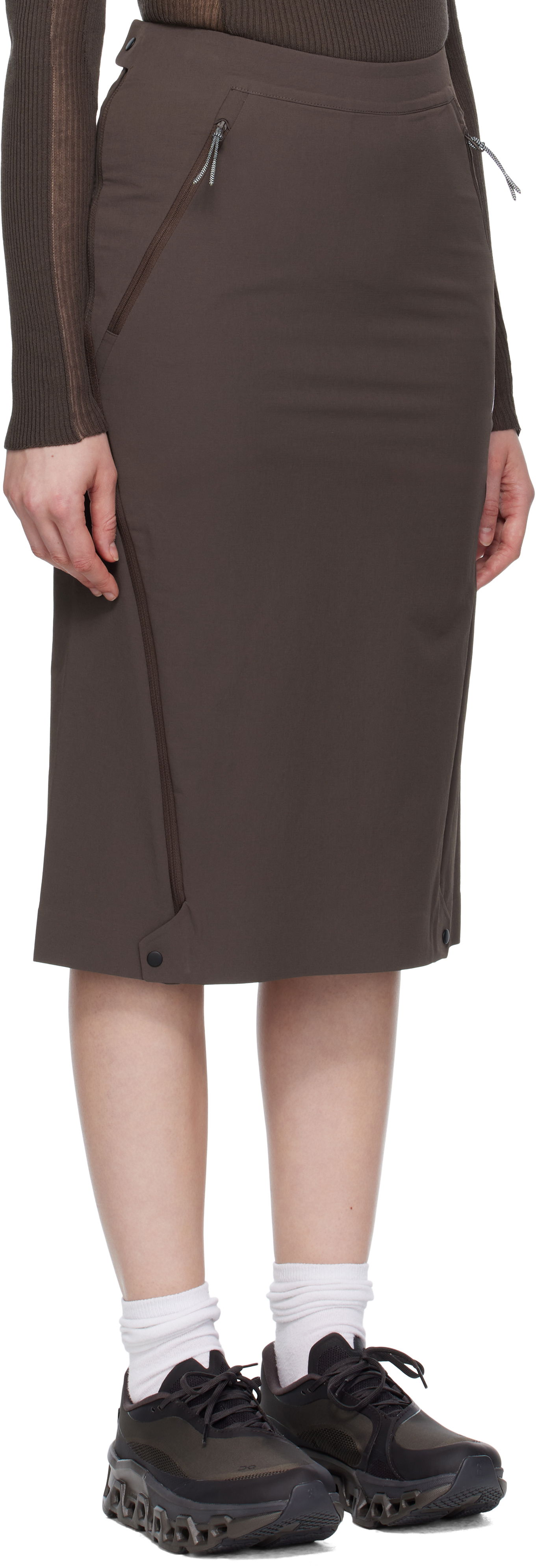 Nederdel ROA ROA Y Zip Sport Skirt Brun | RBWW019FA10, 1