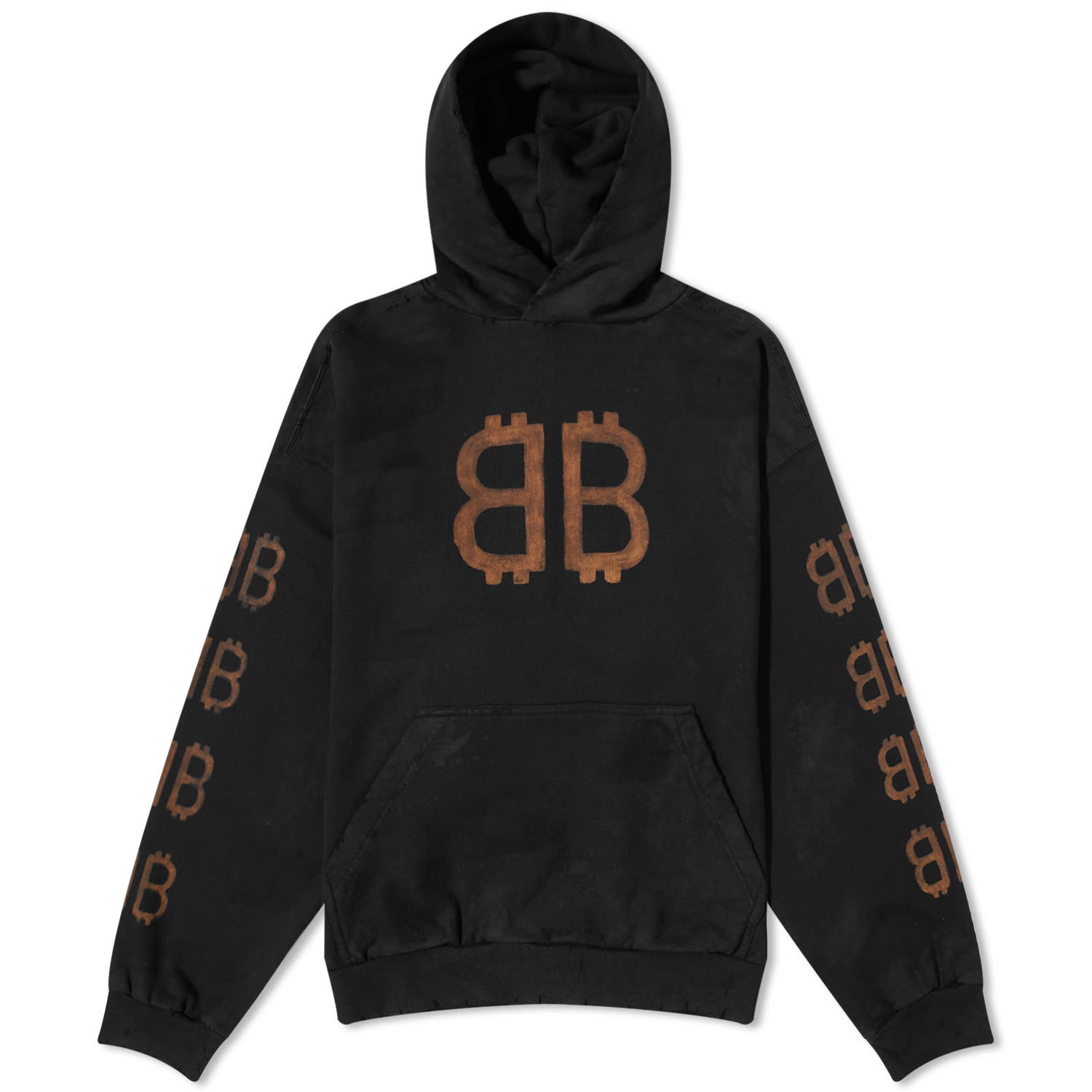 Sweatshirt Balenciaga Crypto Popover Hoodie Sort | 742603-TOVN7-1055, 0