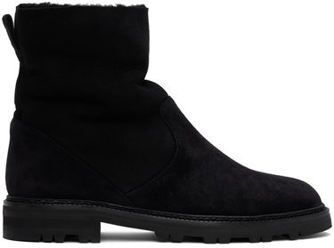 Tøj Manolo Blahnik Manolo Blahnik Tomosa Suede Shearling Boots Sort | 324-2781, 0