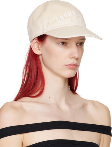 Kasket Courrèges Courrèges Embroidered Washed Cap Beige | 124ACT031CO0024, 1