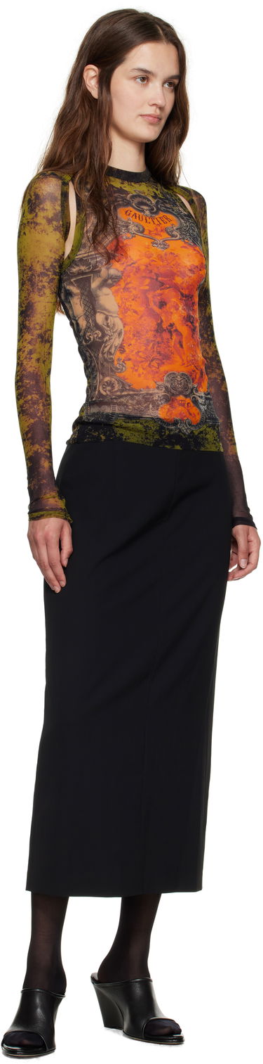 T-shirt Jean Paul Gaultier Jean Paul Gaultier 'The Médaillon' Print Mesh Top Grøn | 25/03-W-TO303-M006P-004115, 3