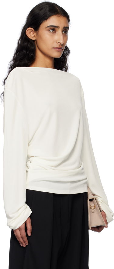 Sweater Jacquemus Jacquemus 'The Croisière' Gathered Long Sleeve Blouse Sort | 25E251TO121-1026, 4