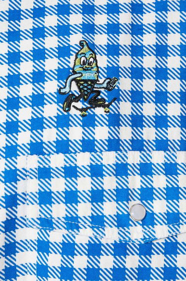 Skjorte BBC IceCream ICECREAM Relaxed Fit Longsleeve Printed Check Shirt Blå | IC24222, 5