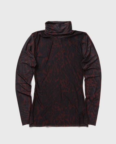 Sweater GANNI Printed Mesh Long Sleeve Rollneck Sort | T4024-936, 0