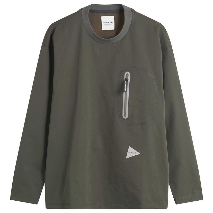 T-shirt and wander Hybrid Warm Longsleeve Pocket T-Shirt Grøn | 5745254028-142