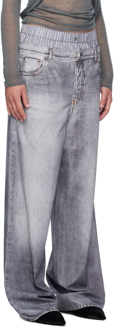 Bukser Acne Studios Acne Studios Printed Wide-Leg Trousers Blå | AK0918-, 4