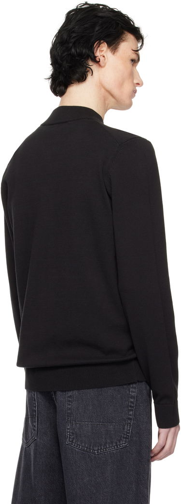 Sweater BOSS Knit Logo Bomber Jacket Sort | 50531819, 2