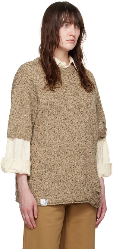 T-shirt ADER ERROR Distressed T-Shirt Beige | BN01SSKT0501BG, 4