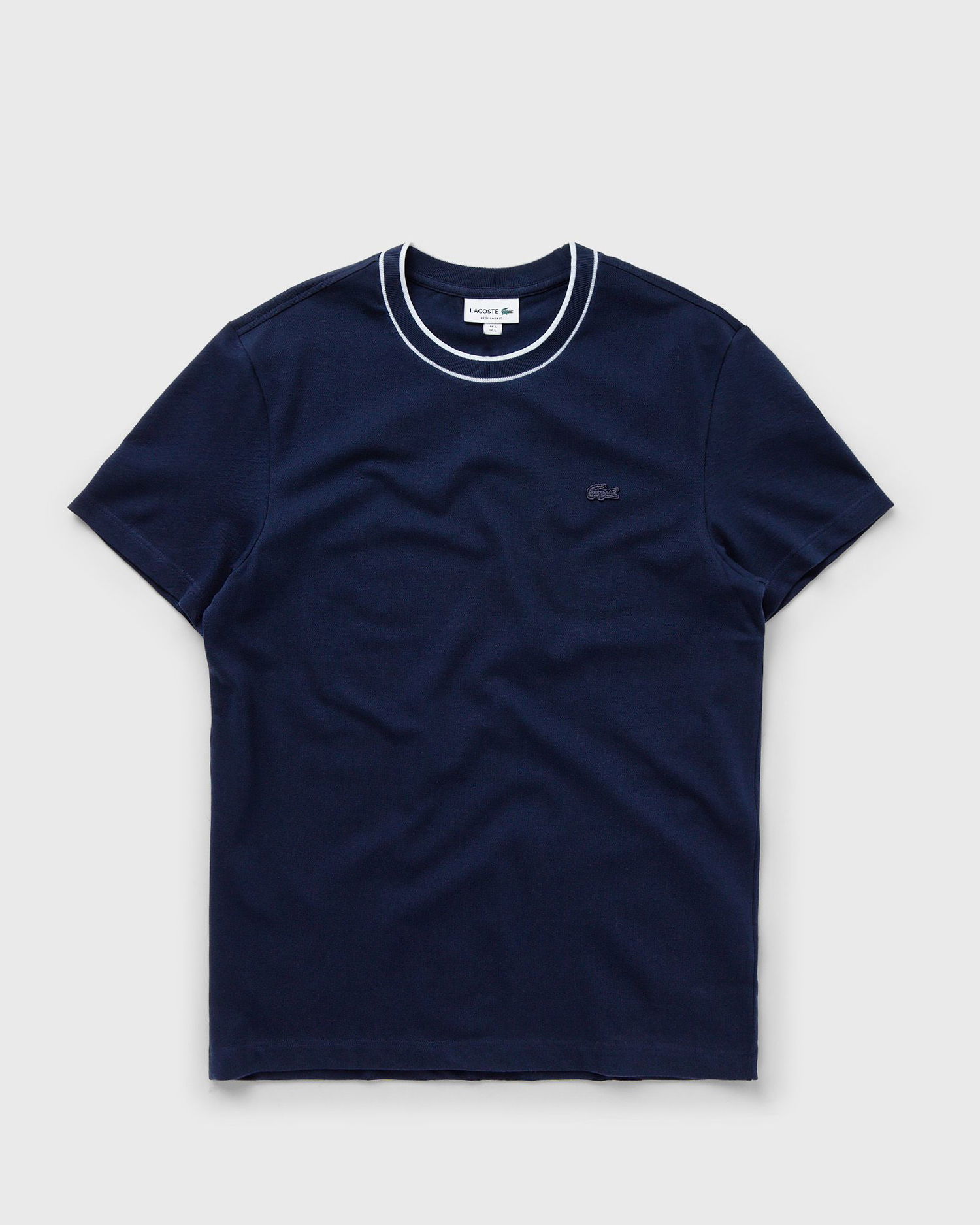T-shirt Lacoste STRETCH PIQUÉ STRIPE COLLAR T-SHIRT Mørkeblå | TH8174-166, 0