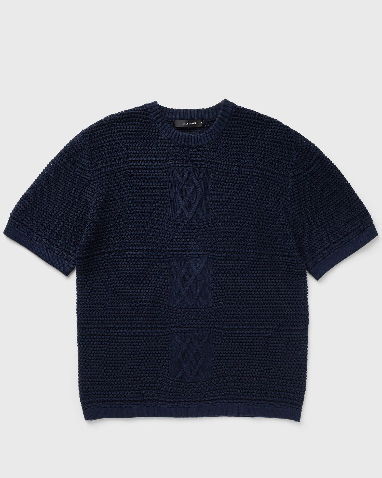 T-shirt DAILY PAPER Crochet Knitted T-Shirt Mørkeblå | 2511133, 1