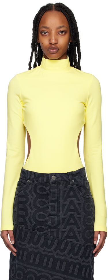 Krop Marc Jacobs Marc Jacobs 'The Cutout' Turtleneck Long Sleeve Bodysuit Gul | C610C15RE22, 0