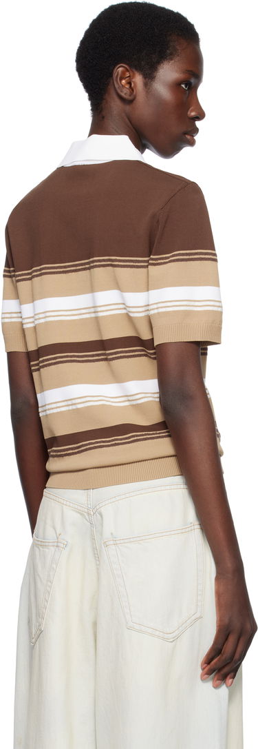 Polo skjorte Casablanca Casablanca Knitted Striped Polo Brun | U-WS25-KW-907-01, 2