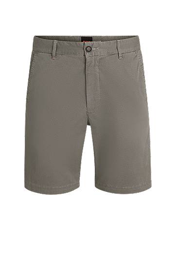 Shorts BOSS Slim-Fit Stretch Cotton Twill Chino Shorts Grå | 50536884, 0