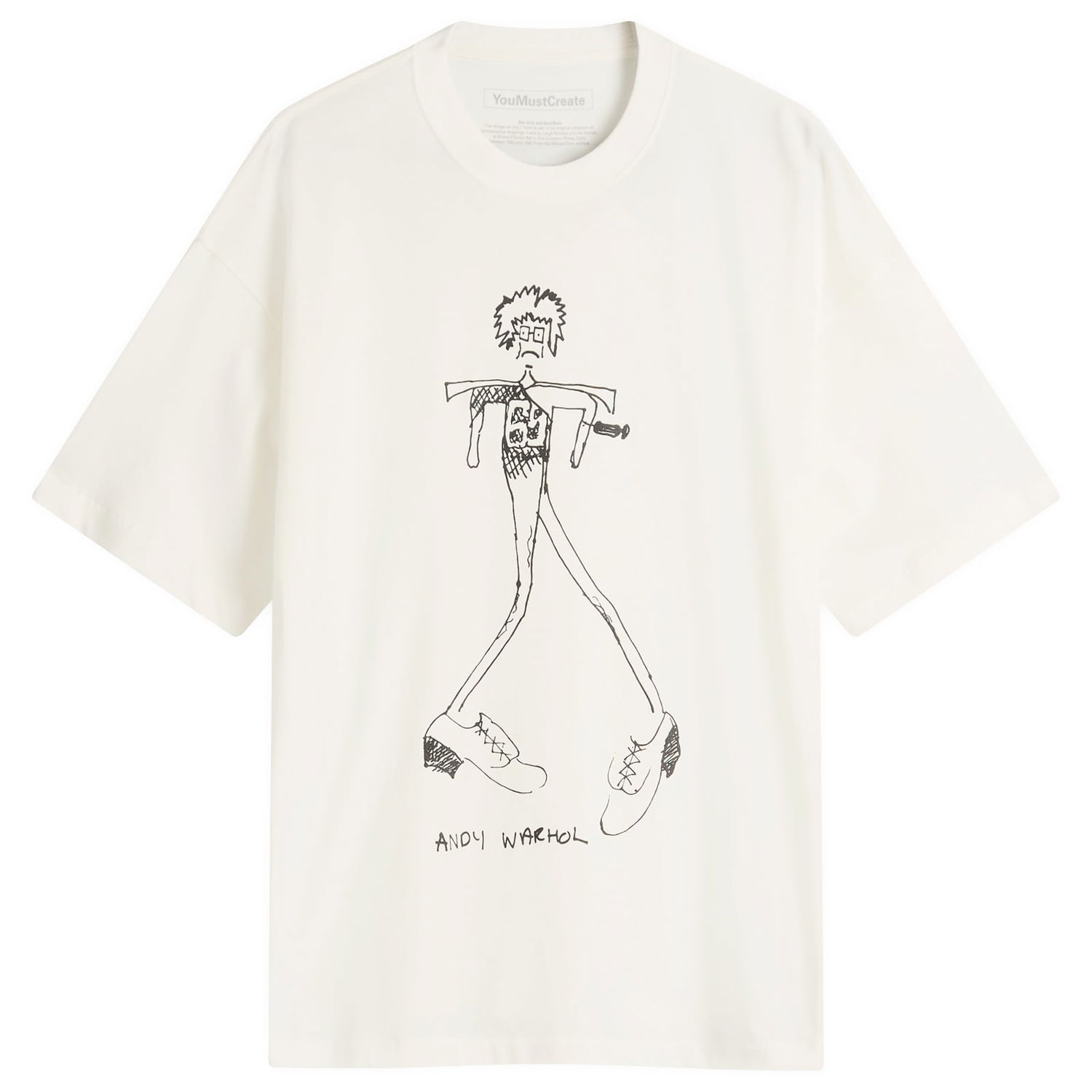 T-shirt YMC Bat Girls & Acid Boys Andy Warhol T-Shirt, Size Small Hvid | P6OZL-WHT, 0