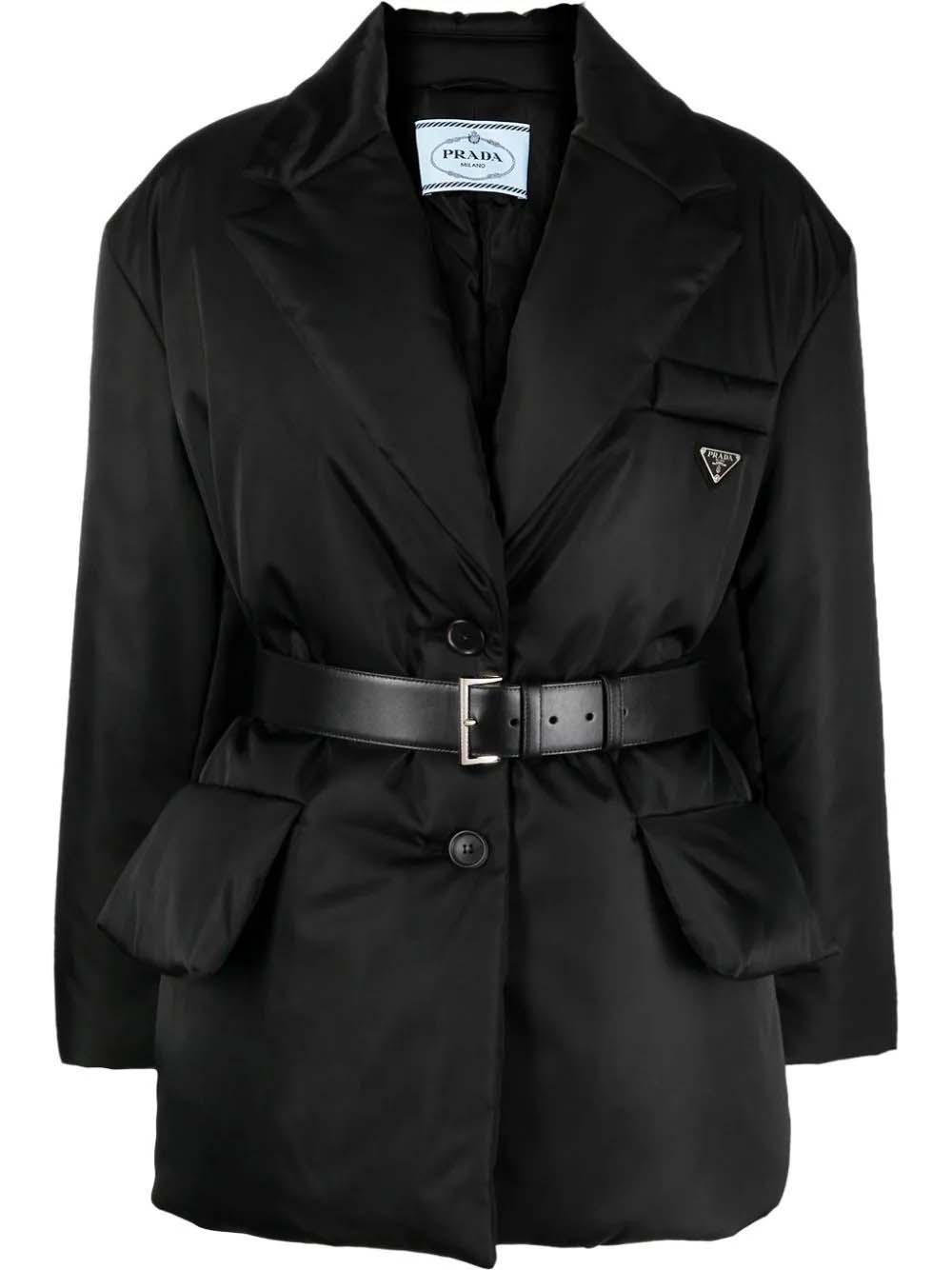 Jakke Prada Padded Belted Jacket Sort | 29D862S2221WQ8-F0008, 0