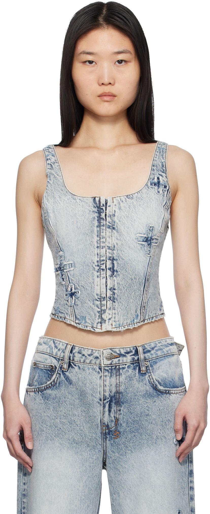 Tanktop Ksubi Ksubi Gigi Bustier Klassic Kraftwerk Denim Tank Top Blå | WPS25FT002