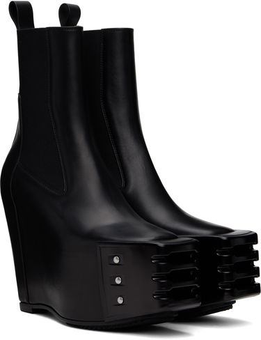 Tilbehør Rick Owens Rick Owens Porterville Grilled Wedge Beatle Chelsea Boots Sort | RO02D3848 LOOGR, 3