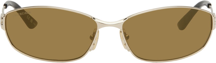 Solbriller Balenciaga Balenciaga Rectangular Metal Sunglasses Metalisk | BB0336S-003
