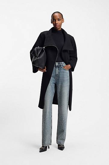 Jeans BOSS Straight-leg jeans with rhinestone embellishments Blå | 50546506, 1
