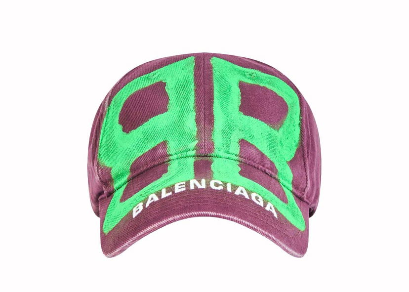 Kasket Balenciaga BB Sprayed Cap Grøn | 673321410B25067