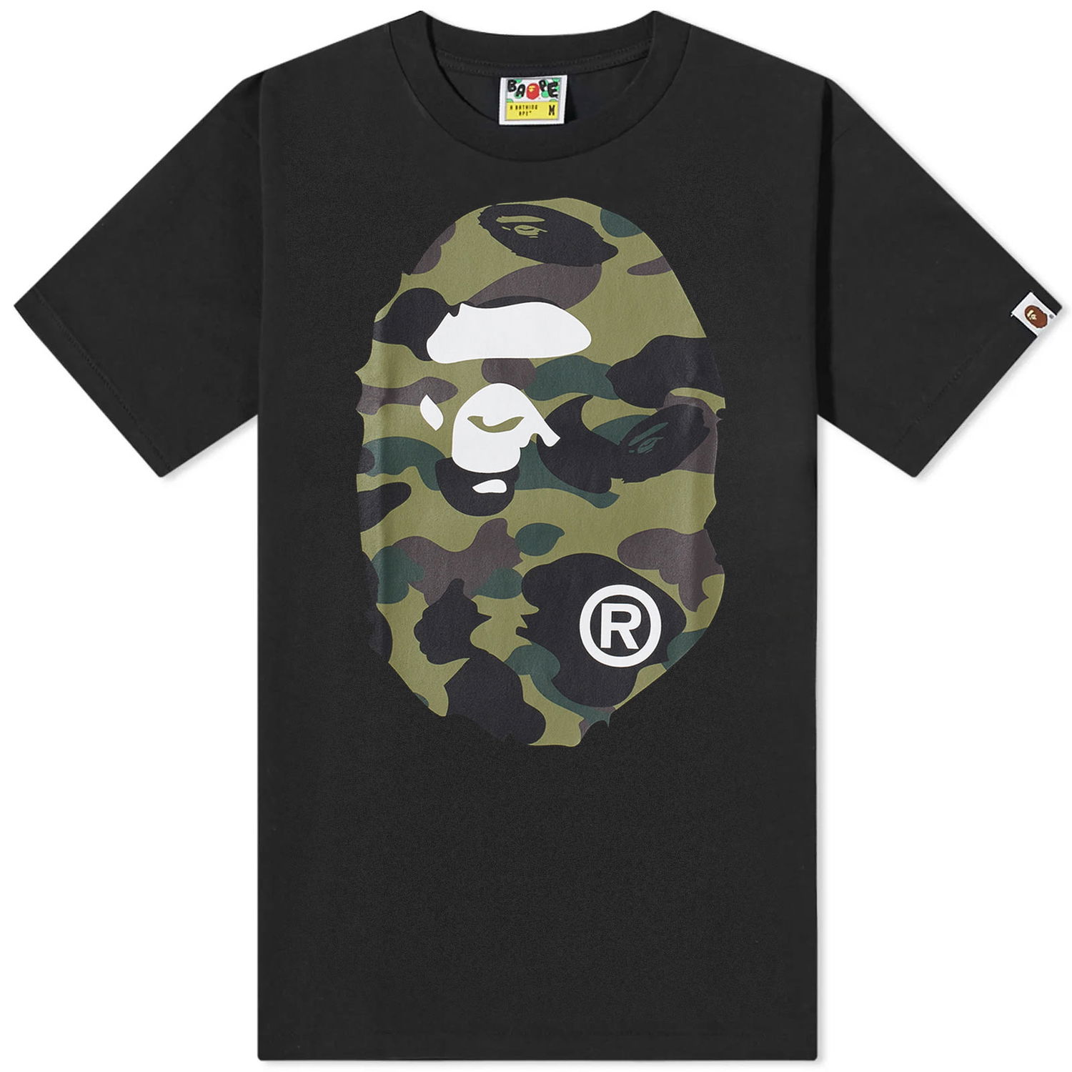 T-shirt BAPE 1St Camo Big Ape Head T-Shirt Black/Green Sort | 001TEJ301011M-BLKGRN, 0