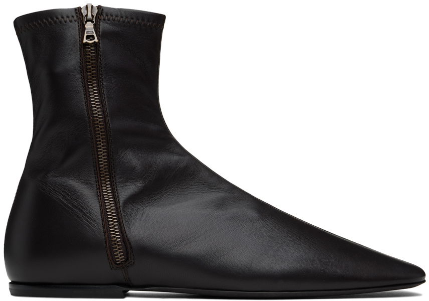 Tøj Dries Van Noten Dries Van Noten Leather Ankle Boots Sort | MS242-1316, 0