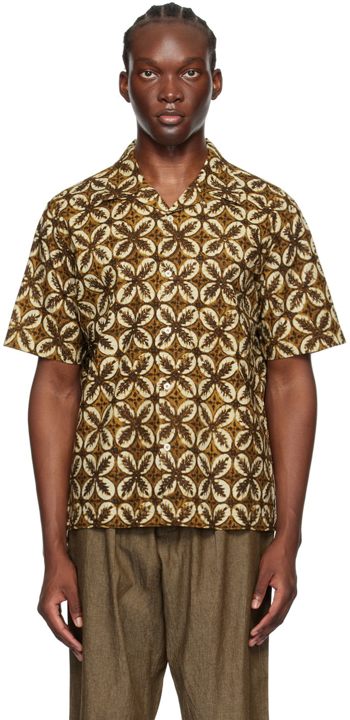 Skjorte Universal Works Universal Works Camp Shirt Brun | P3058