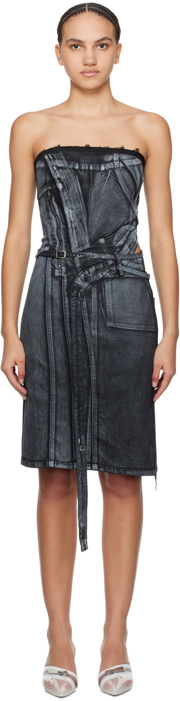 Kjole Ottolinger Ottolinger Belted Denim Minidress Blå | 1704912