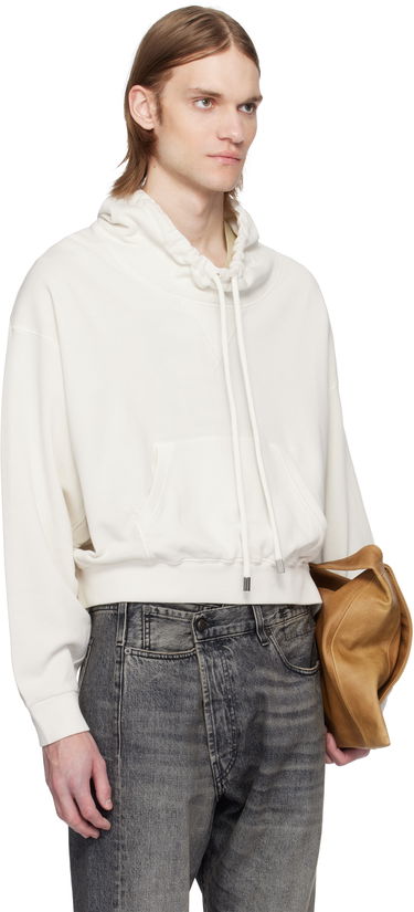 Sweatshirt R13 R13 Funnel Neck Cropped Popover Sweatshirt Hvid | R13MK255-K001B, 1