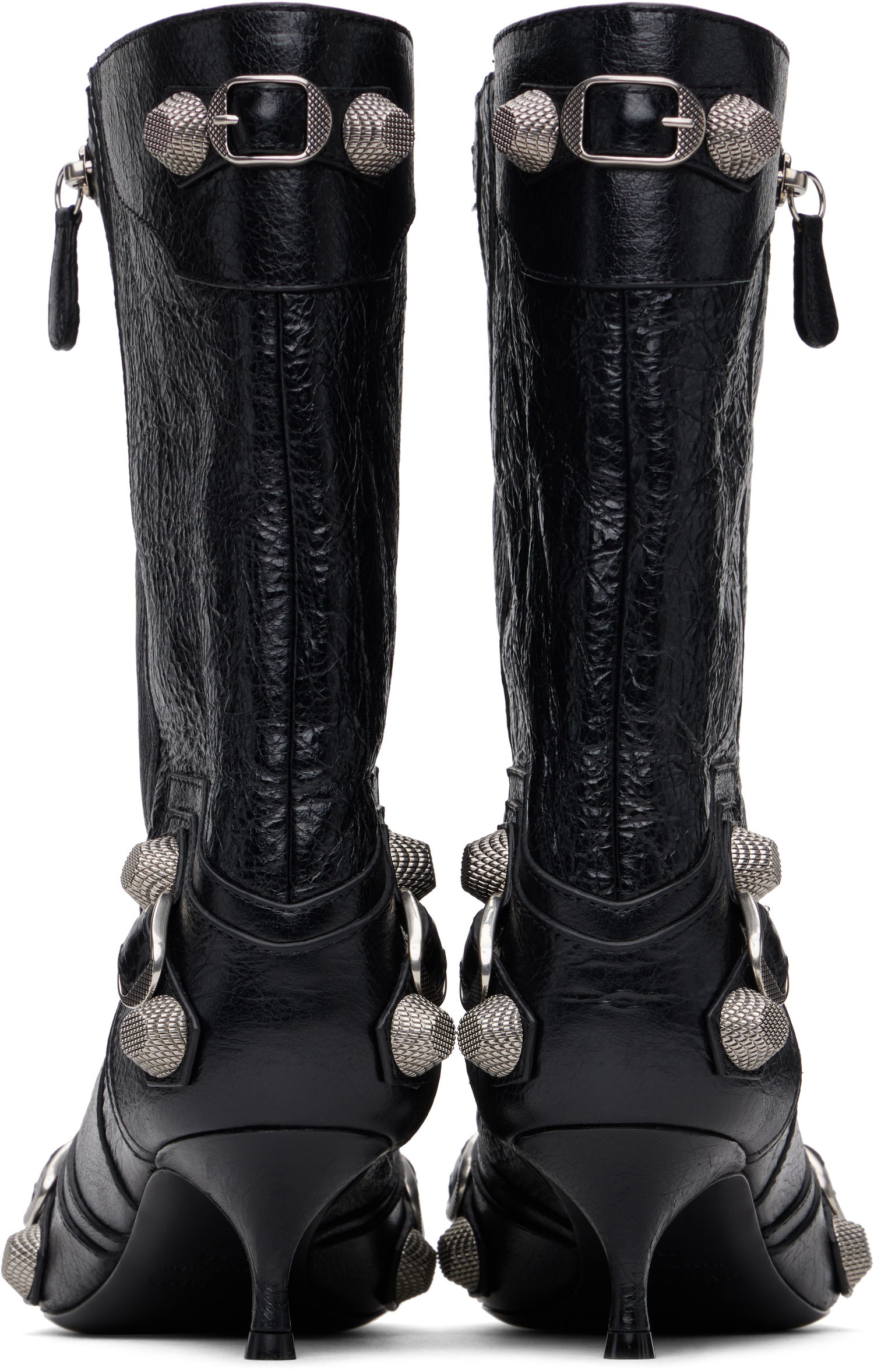 Sneakers og sko Balenciaga Leather Ankle Boots with Metal Studs Sort | 802082 WAD4E, 1