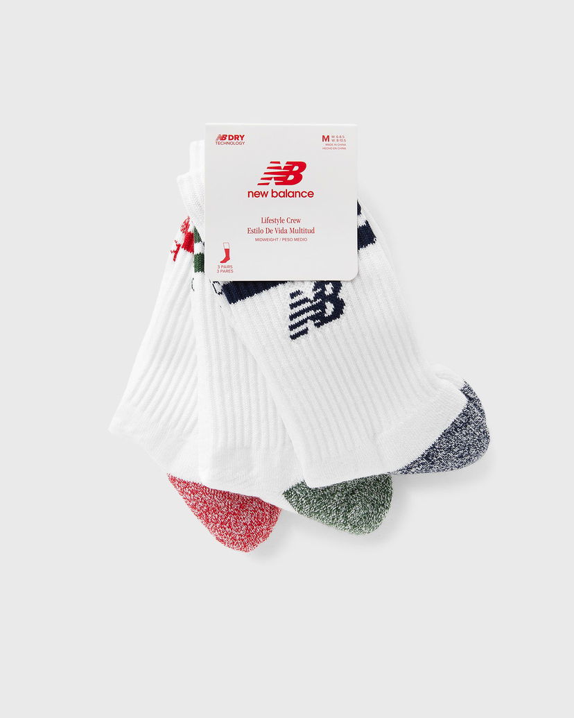 Sokker New Balance Midweight Crew Socks 3 Pairs Hvid | LAS35210-AS1