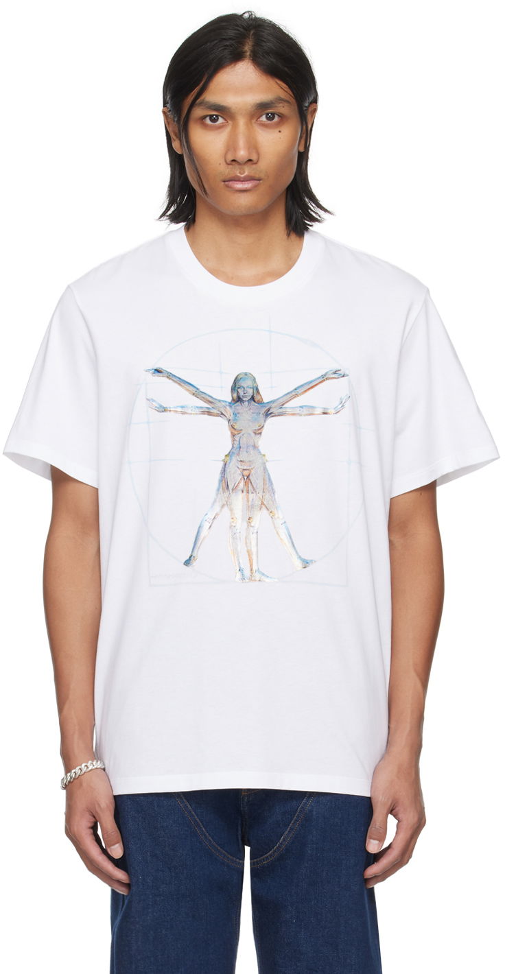 T-shirt Stella McCartney Vitruvian Woman Graphic T-Shirt Hvid | 6J01583SPY84
