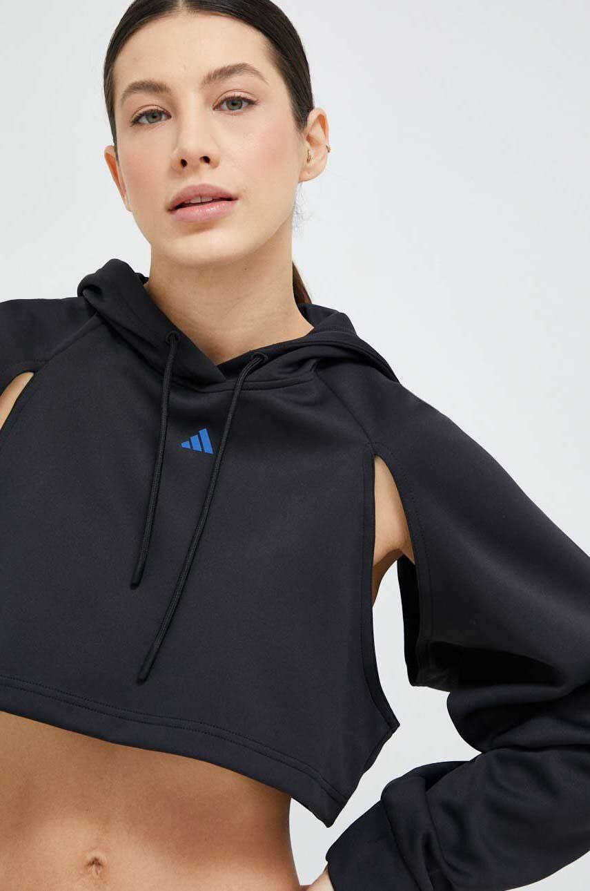 Sweatshirt adidas Performance HIIT AEROREADY Crop Training Hoodie Sort | HN7769, 0