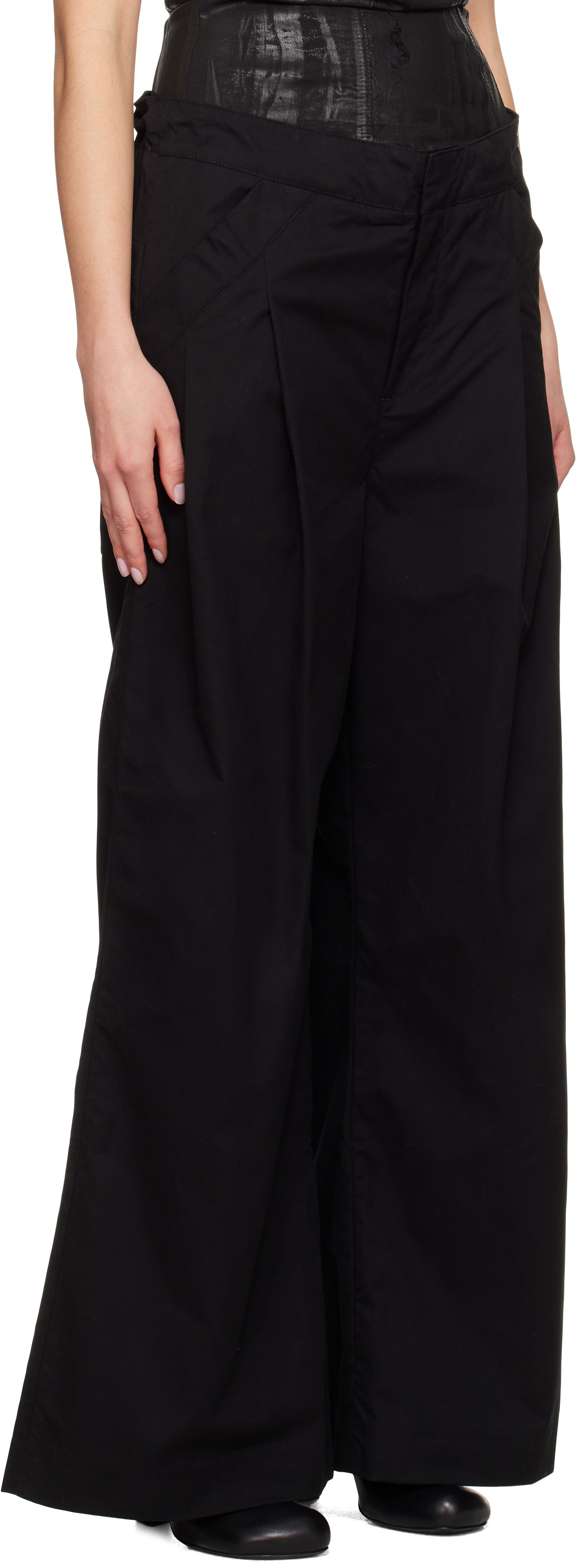 Bukser Entire Studios Entire Studios Wares Wide-Leg Trousers Sort | ESU-S25-3007-BL, 1