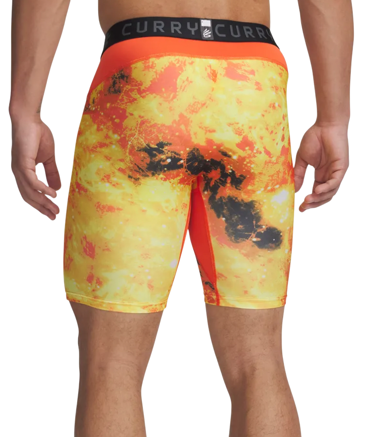 Boksere Under Armour Curry HG Printed Compression Shorts Orange | 1379829-847, 1