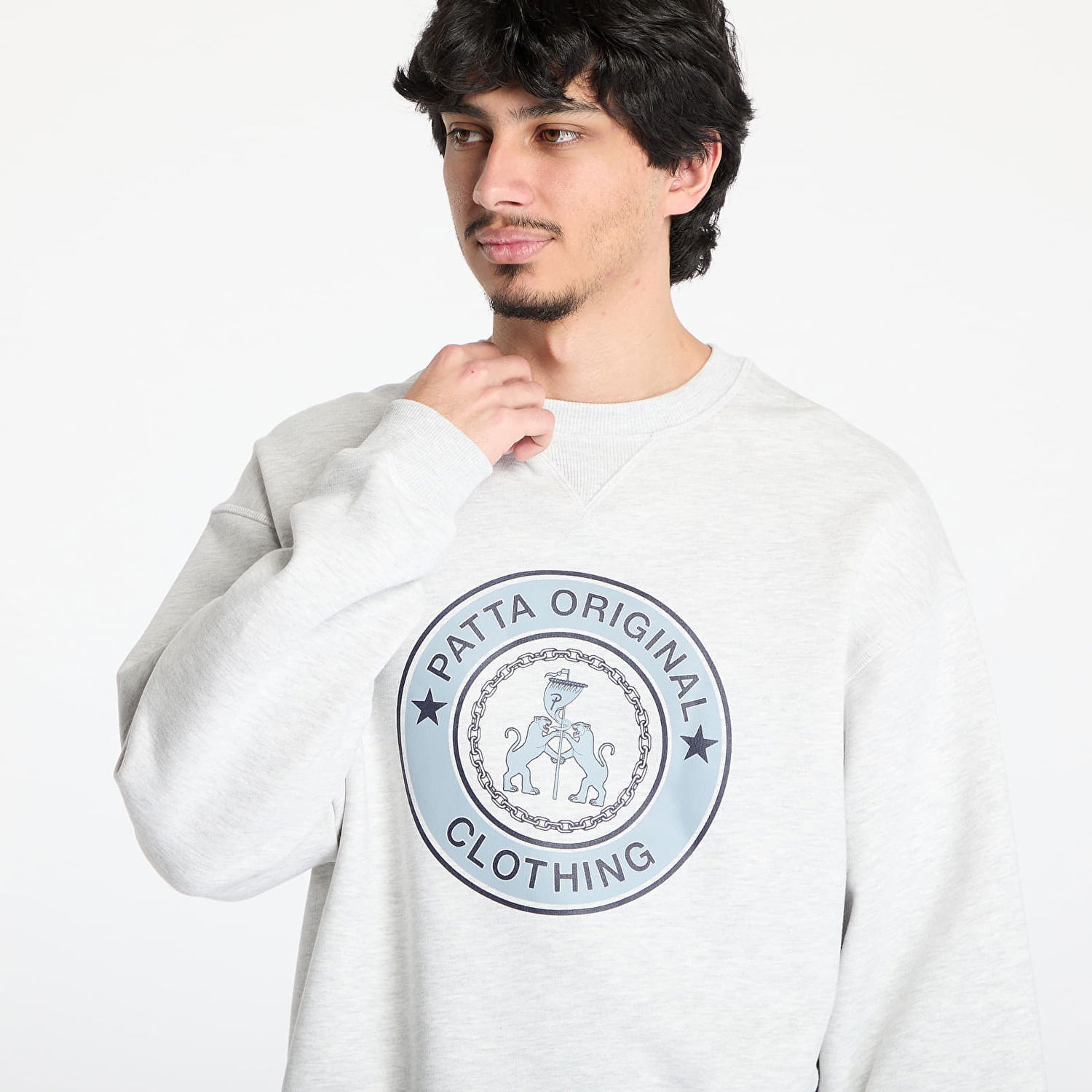Sweatshirt Patta Patta Marina Crewneck Sweater Grå | POC-SS25-2050-315-0004-087, 1