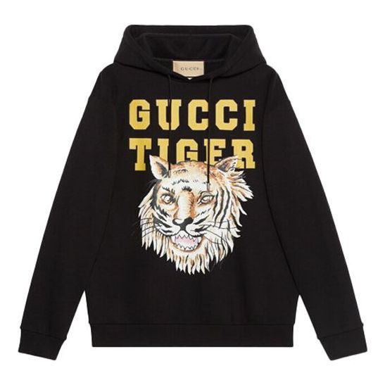 Sweatshirt Gucci Gucci Sweatshirt with Tiger Logo Sort | 623244-XJD3T-1152, 0