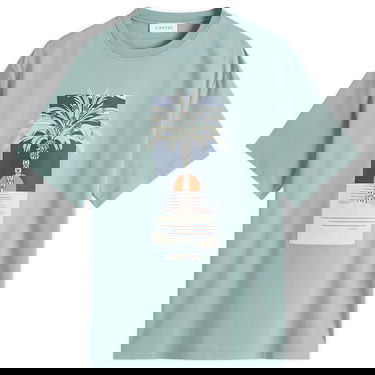 T-shirt LANVIN Lanvin Men's Palm Tree Graphic T-Shirt Grøn | RM-TS0115-J173-P25-414, 0