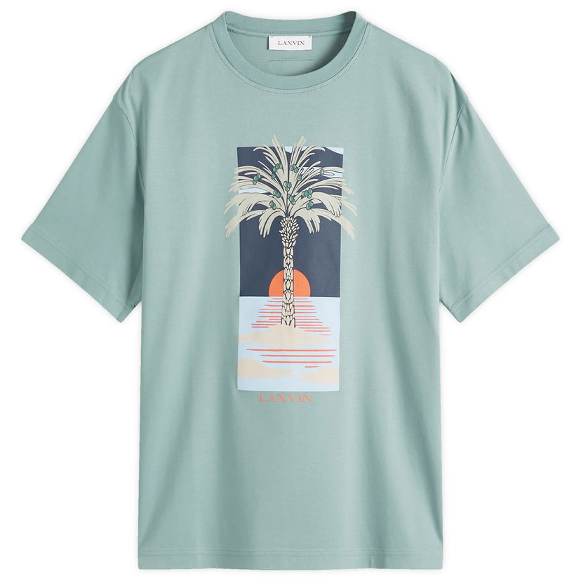 T-shirt LANVIN Lanvin Men's Palm Tree Graphic T-Shirt Grøn | RM-TS0115-J173-P25-414